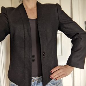 Vintage black wool blazer small